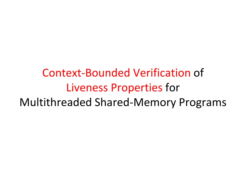 context bounded verification of liveness 2
