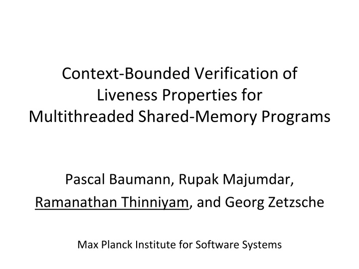 context bounded verification of liveness