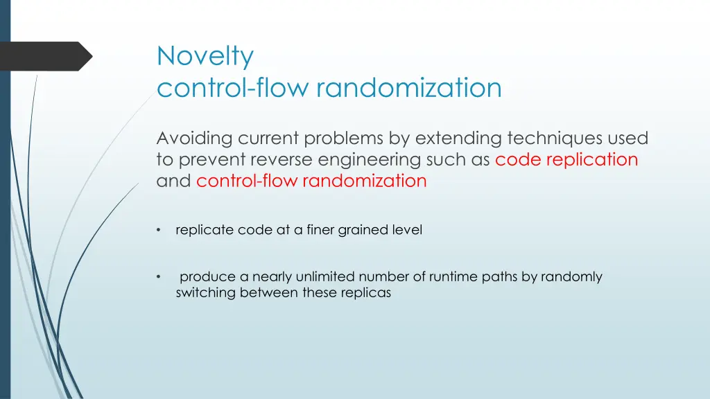 novelty control flow randomization