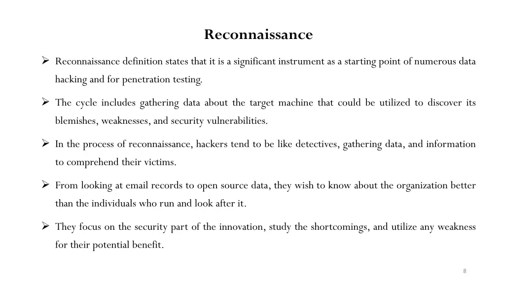 reconnaissance