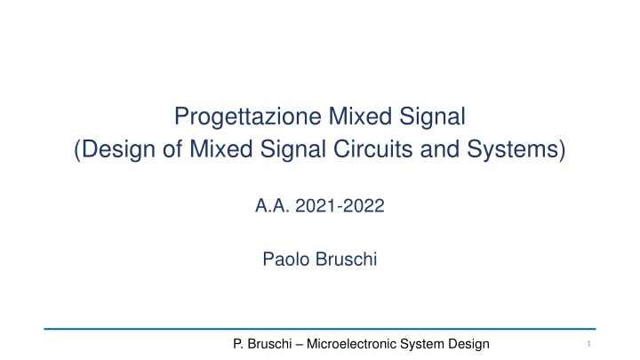 progettazione mixed signal design of mixed signal