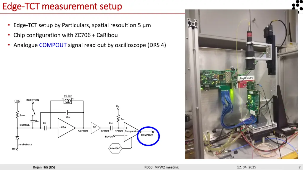 edge edge tct measurement setup tct measurement