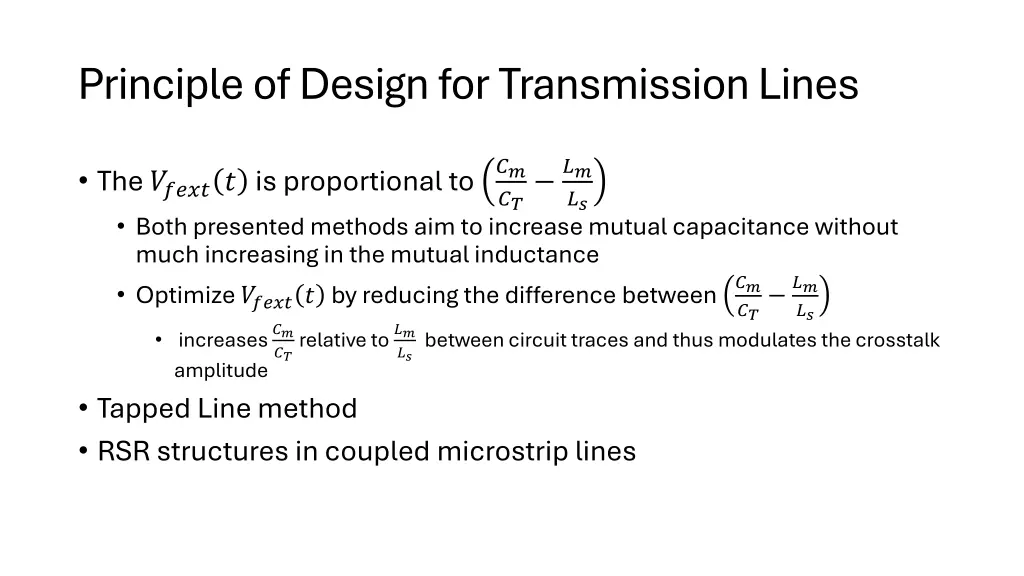 principle of design for transmission lines