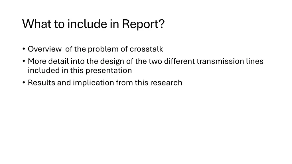 what to include in report