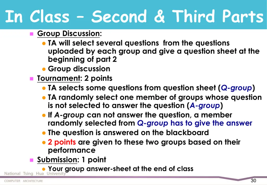 in class second third parts group discussion
