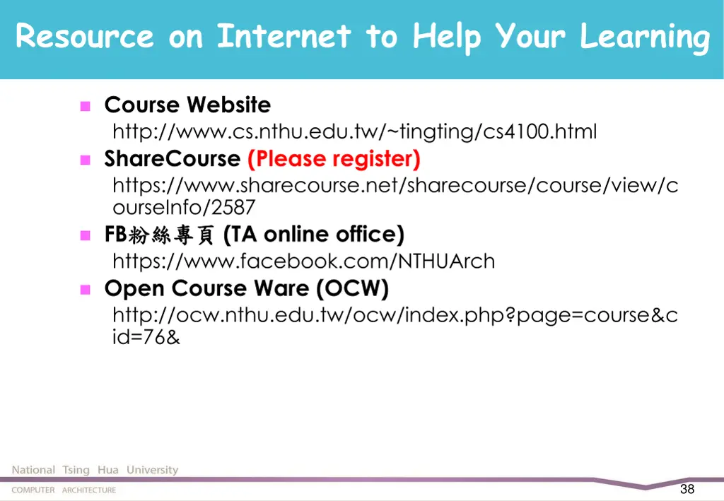 resource on internet to help your learning