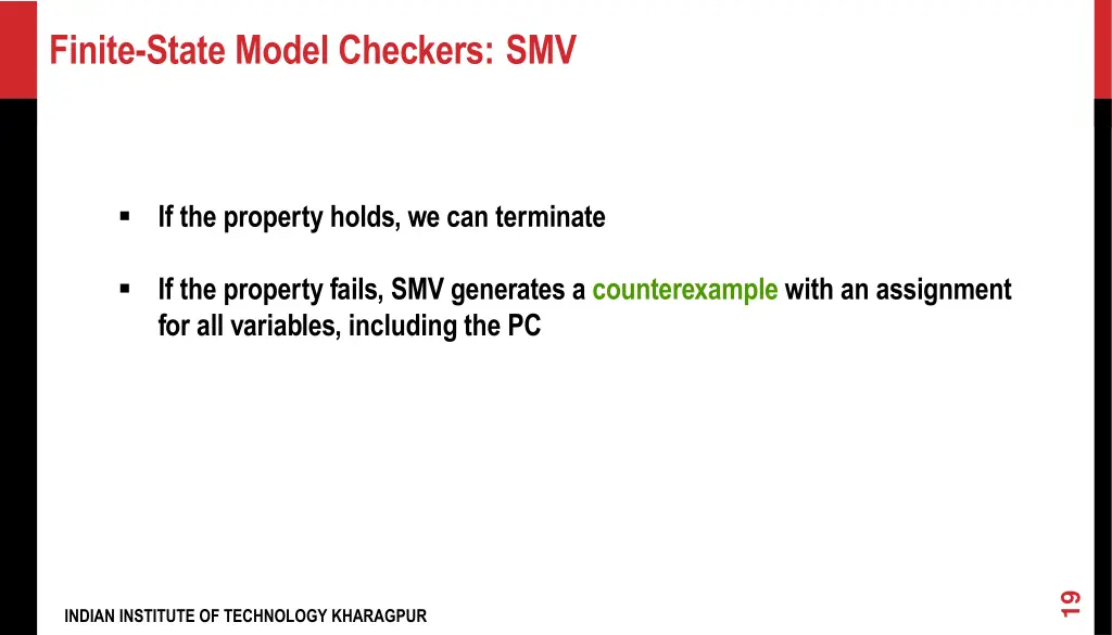 finite state model checkers smv 2