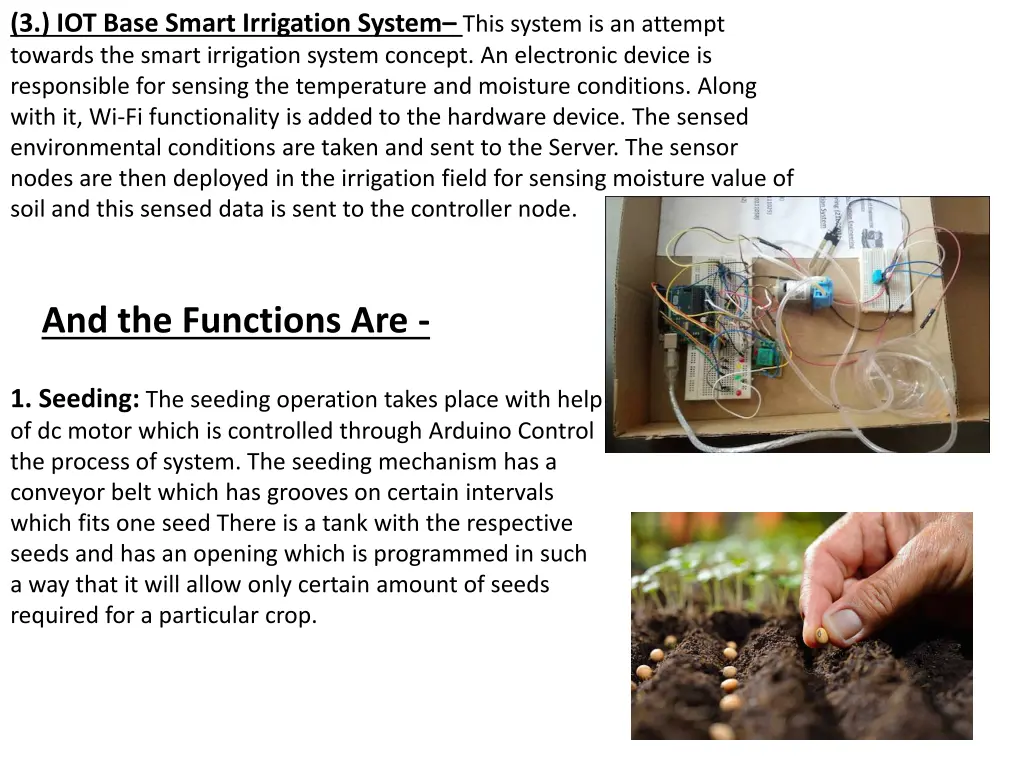3 iot base smart irrigation system this system