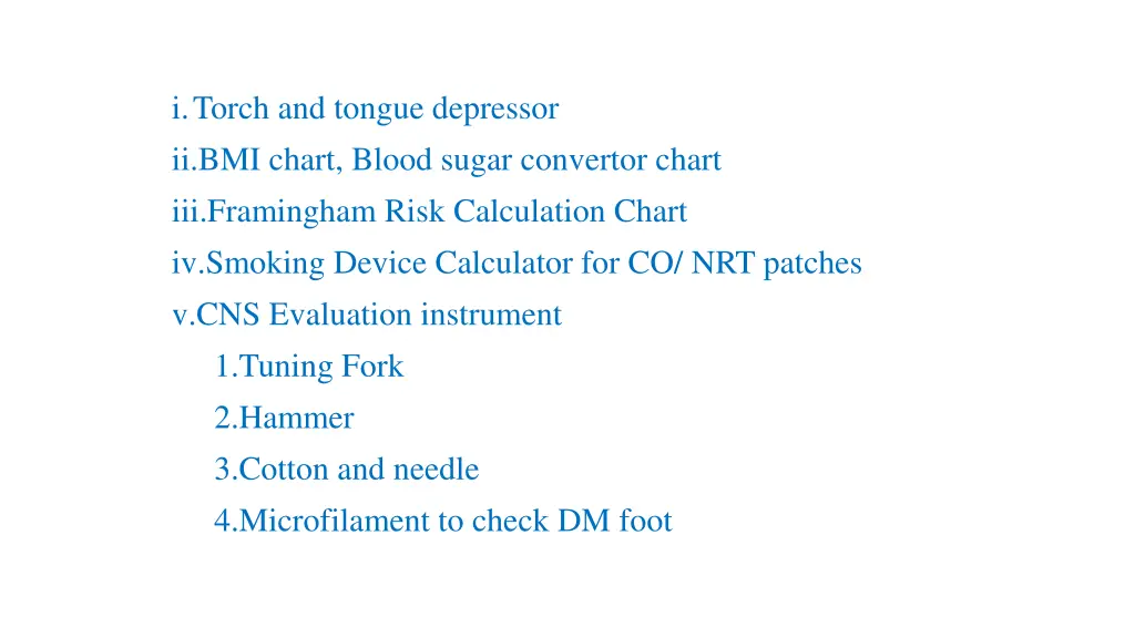 i torch and tongue depressor ii bmi chart blood