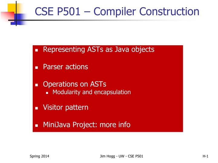 cse p501 compiler construction