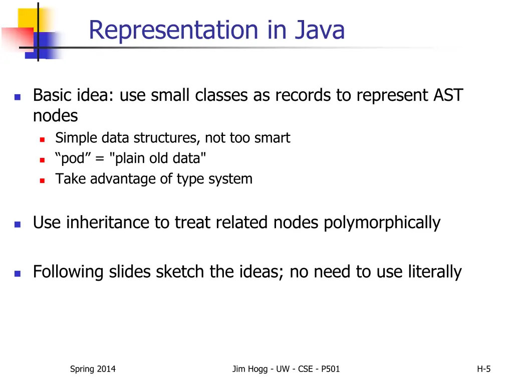 representation in java