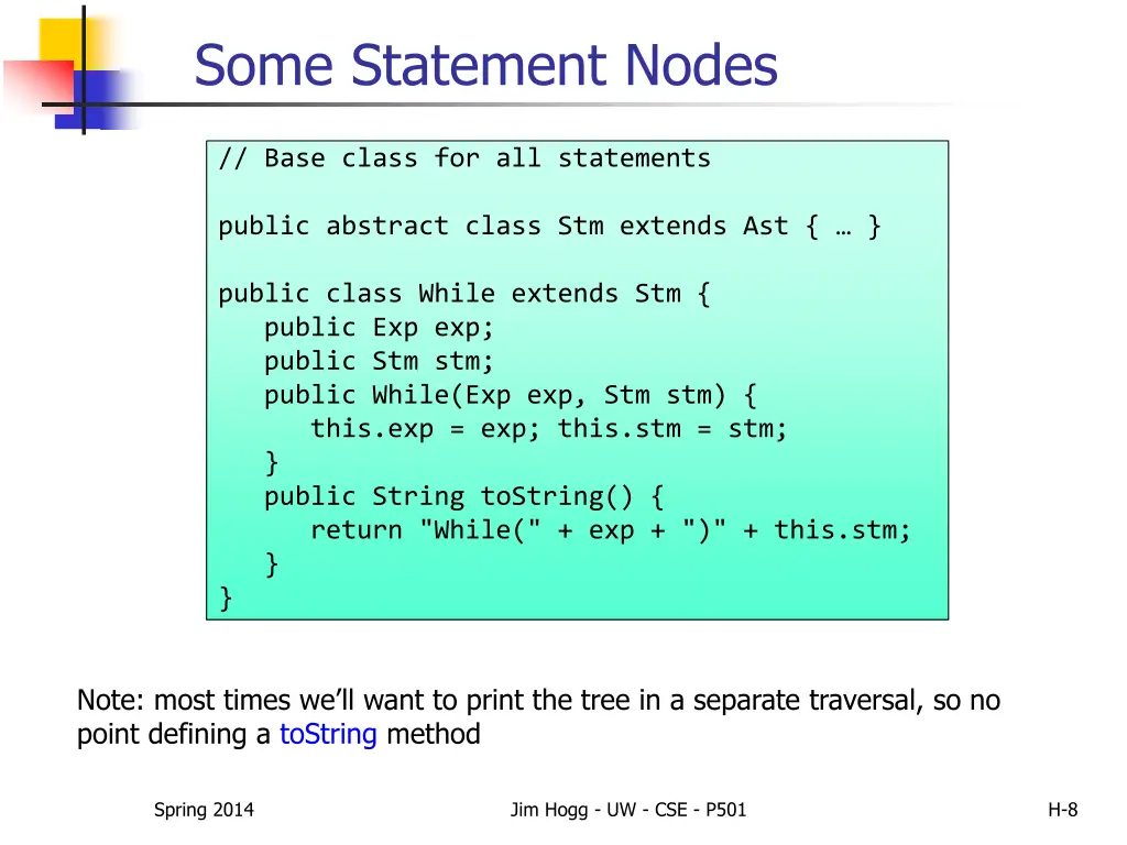 some statement nodes