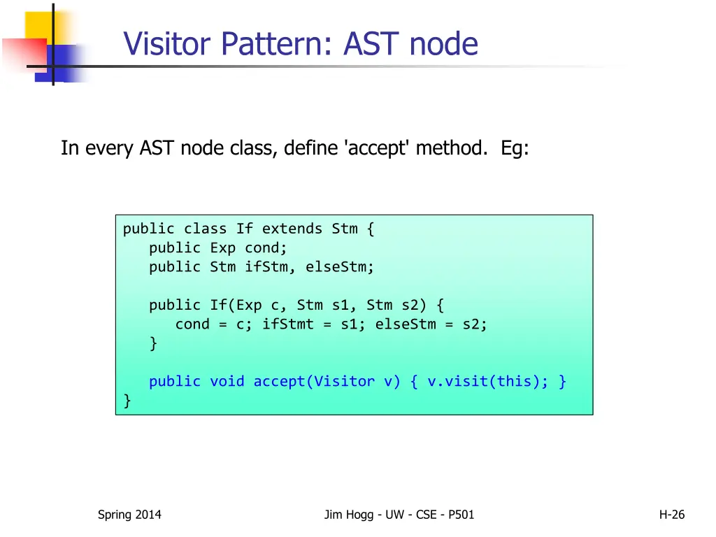 visitor pattern ast node