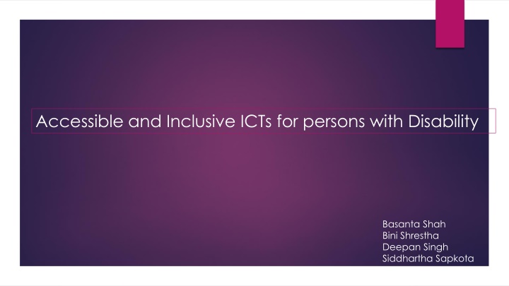 accessible and inclusive icts for persons with