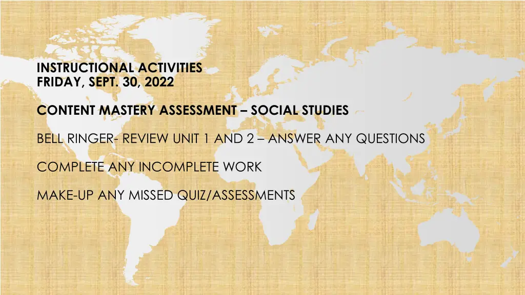 instructional activities friday sept 30 2022