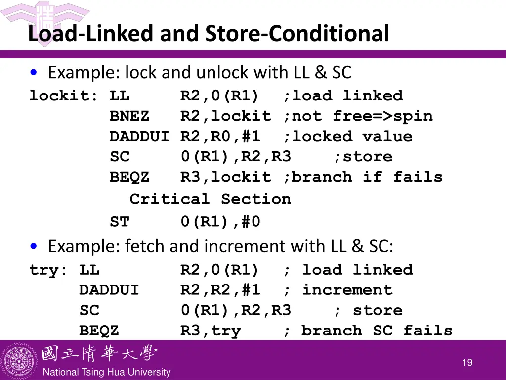 load linked and store conditional 2