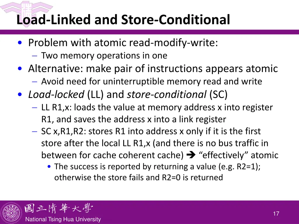 load linked and store conditional