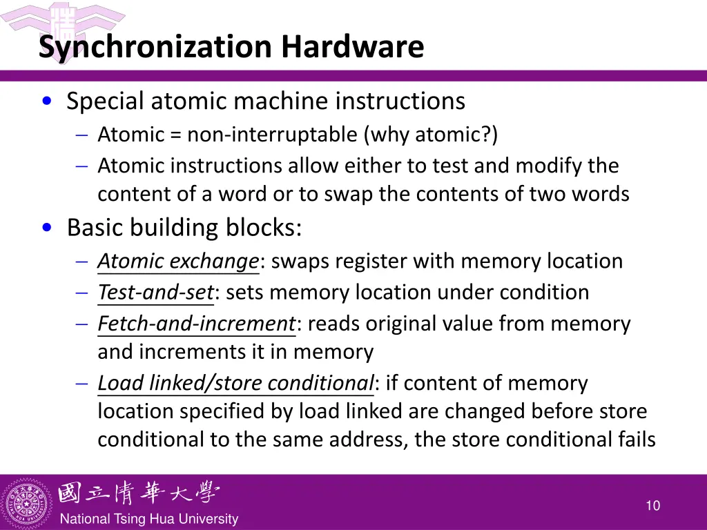 synchronization hardware 1