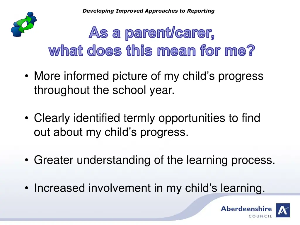 developing improved approaches to reporting 4
