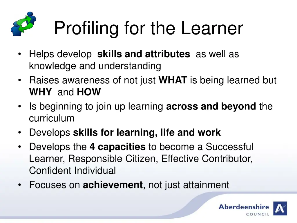 profiling for the learner