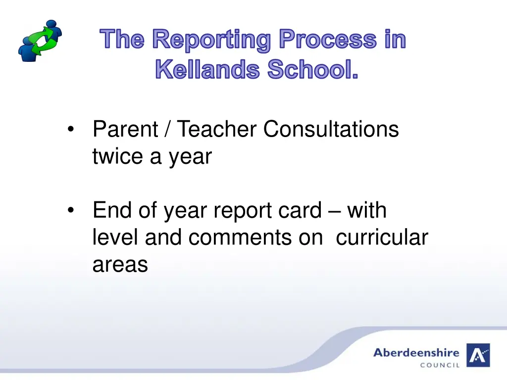 the reporting process in kellands school