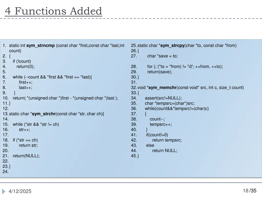 4 functions added