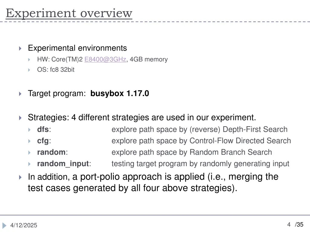 experiment overview