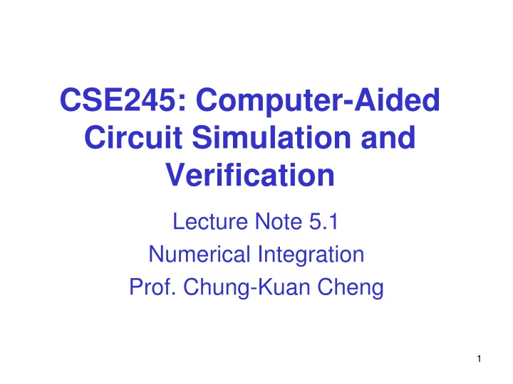 cse245 computer aided circuit simulation