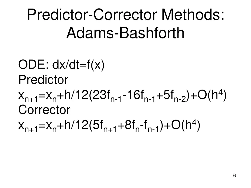 predictor corrector methods adams bashforth