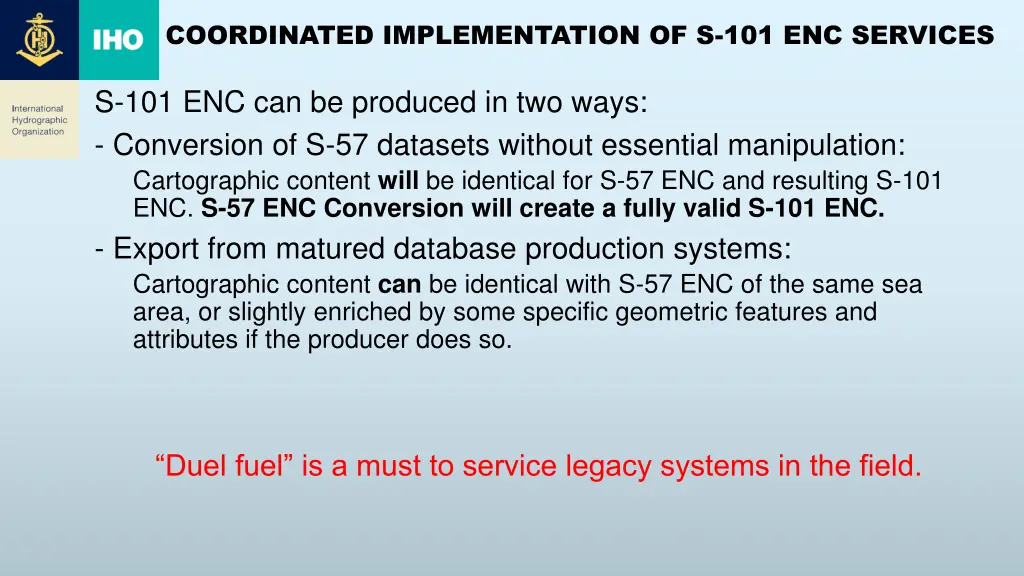 coordinated implementation of s 101 enc services