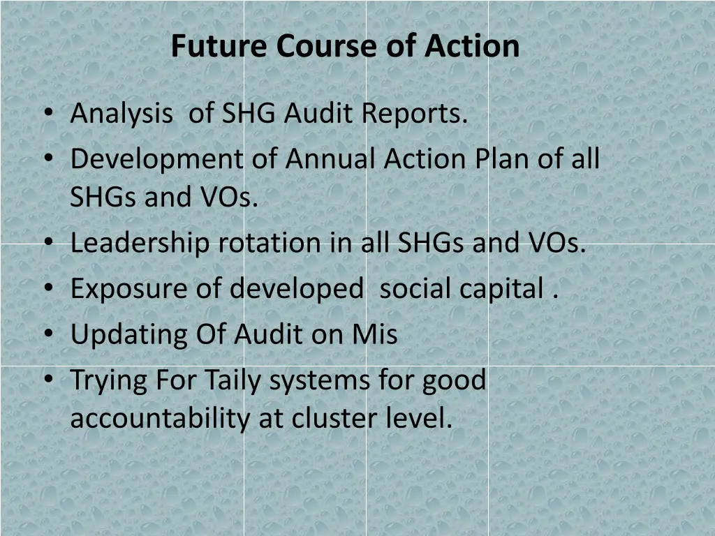 future course of action