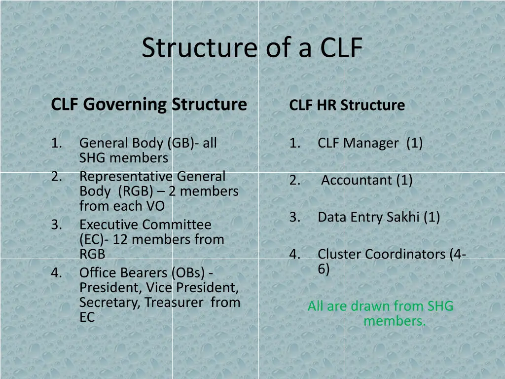 structure of a clf
