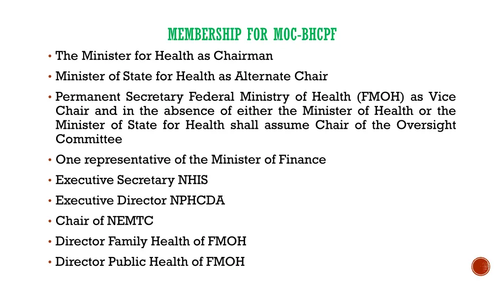 membership for moc bhcpf