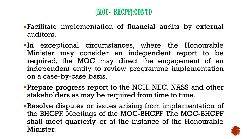 moc bhcpf contd