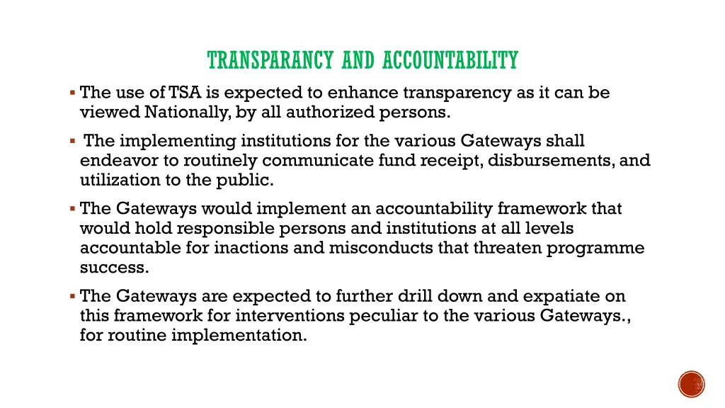 transparancy and accountability