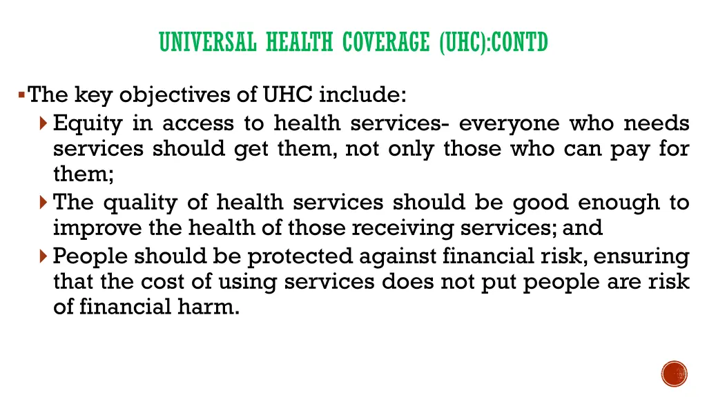 universal health coverage uhc contd