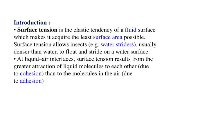 introduction surface tension is the elastic
