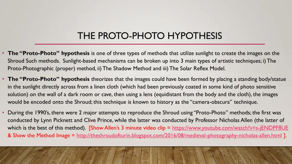 the proto photo hypothesis