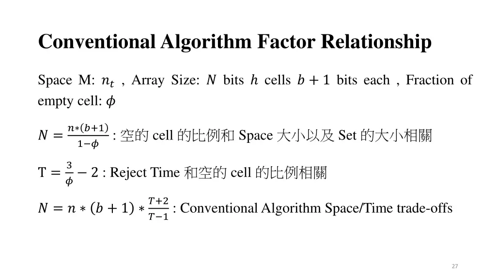 conventional algorithm factor relationship