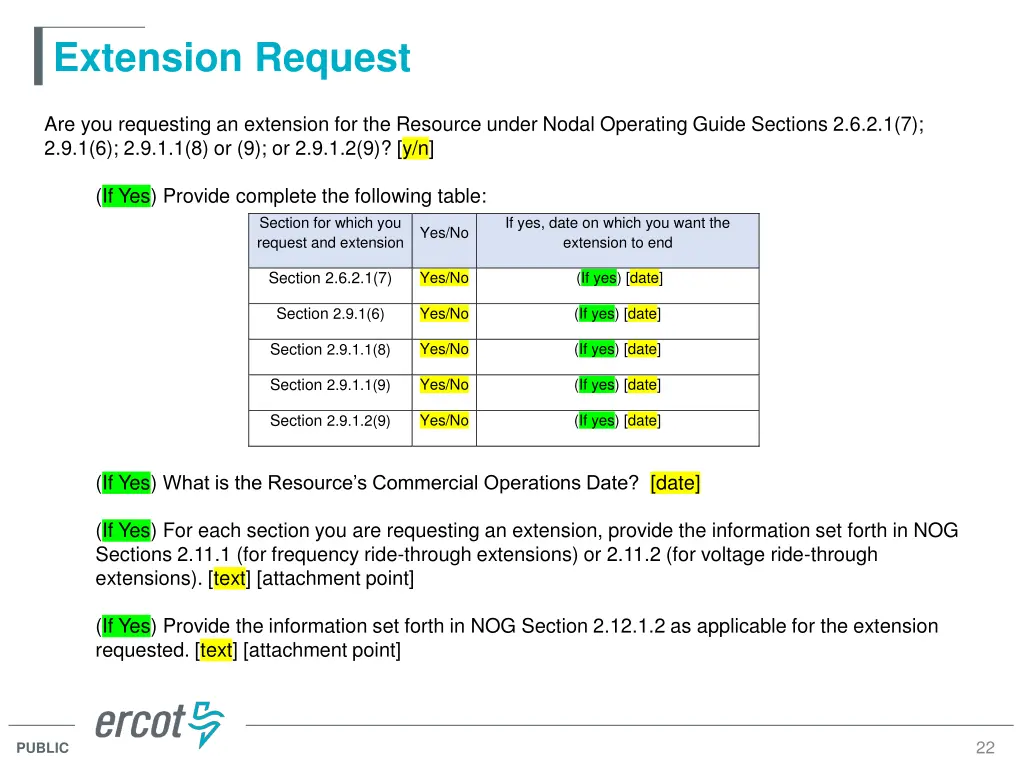 extension request