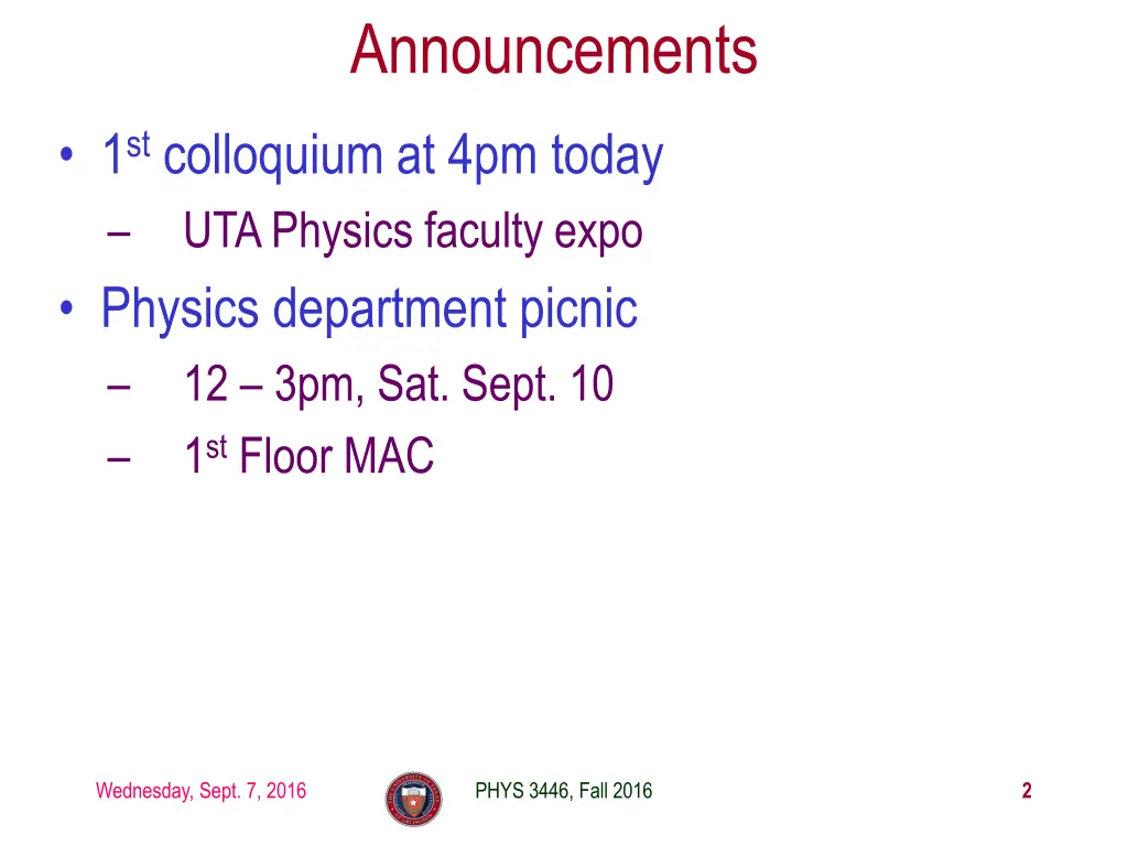 announcements