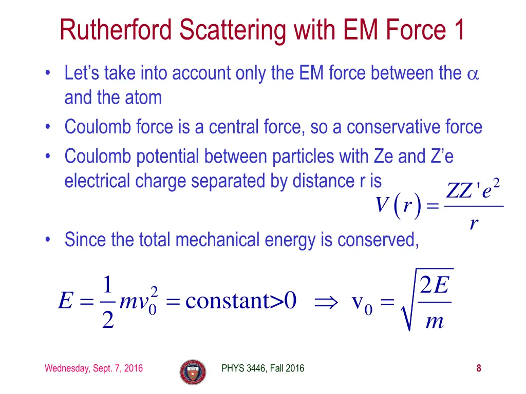 rutherford scattering with em force 1