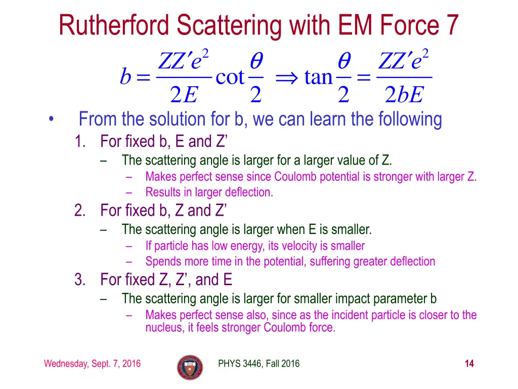 rutherford scattering with em force 7 b z 2 e 2