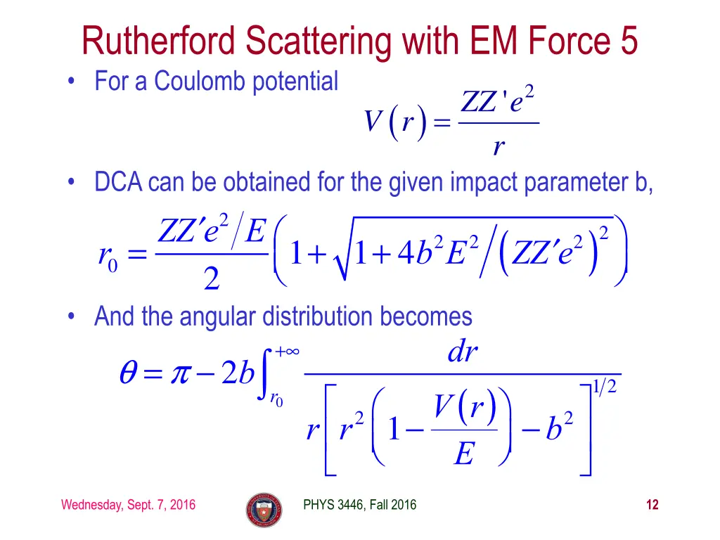 rutherford scattering with em force