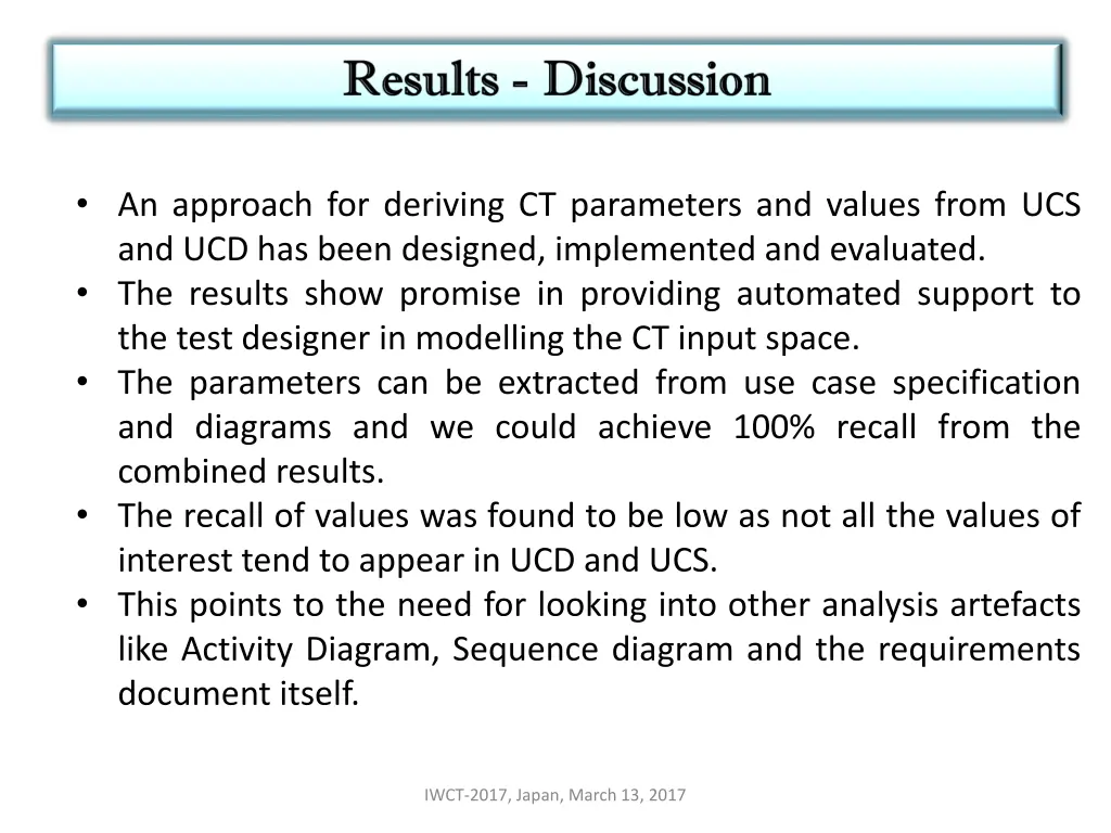 an approach for deriving ct parameters and values