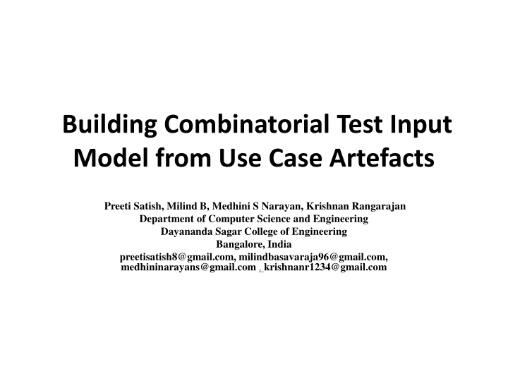 building combinatorial test input model from