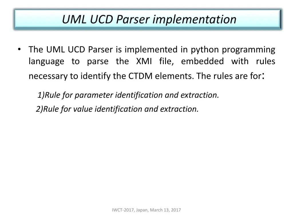 the uml ucd parser is implemented in python