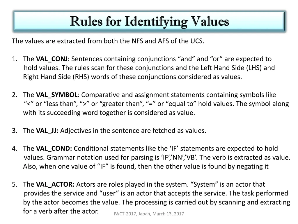the values are extracted from both