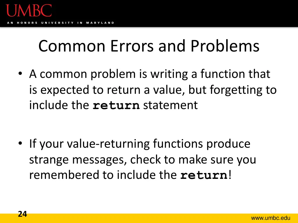 common errors and problems