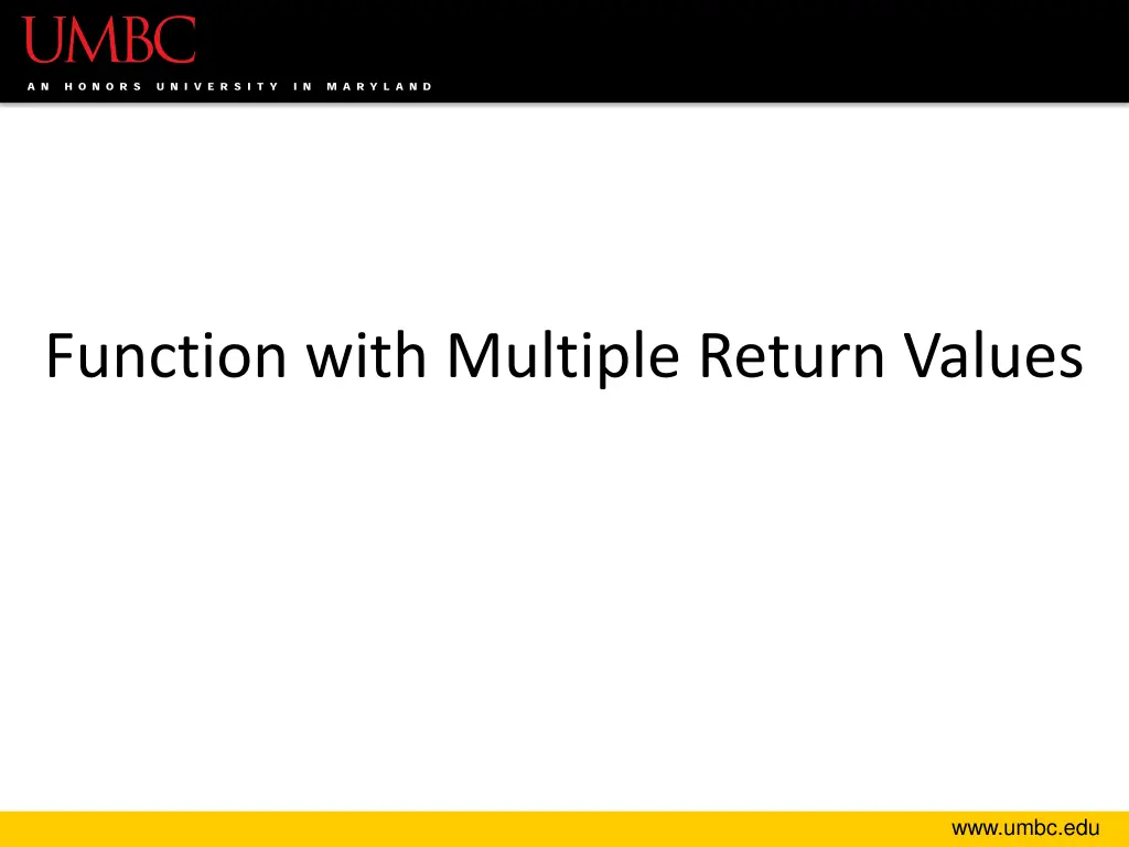 function with multiple return values